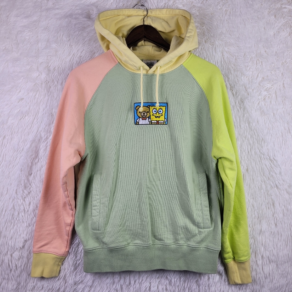 Teddy Fresh x Spongebob Hoodie Unisex S Nickelodeon‎ Colorblock Limited Pastel